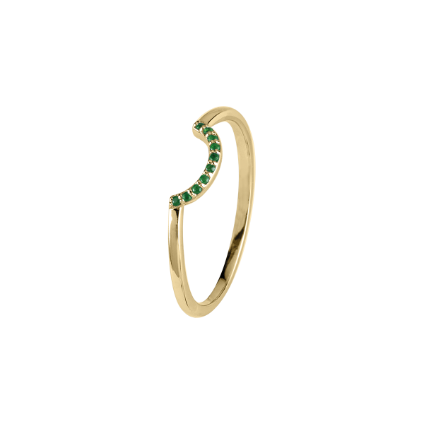 Jacques Lemans SE-R124F56 Damenring Ring Gr. 56 Sterlingsilber vergoldet mit Green Onyx